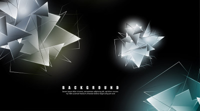 abstract background with glowing triangles that ov
