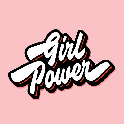 女孩力量手字母设计
