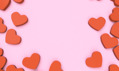 3D心形红色壁纸