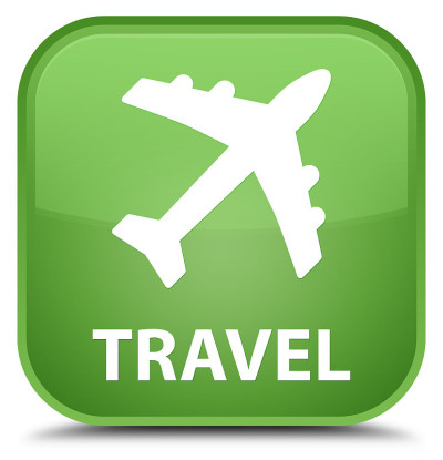 旅行(飞机图标)专用绿色软方形按钮