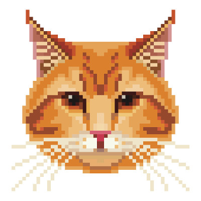 像素红猫脸孤立向量