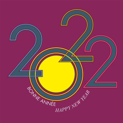 为2022年的公司贺卡设计了图形和丰富多彩的设计。