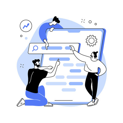 SEO优化抽象概念矢量插图。