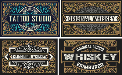 Set Whiskey labes. vector layered