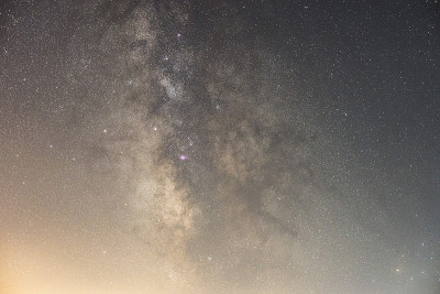 特写银河系。繁星闪烁的夜晚,