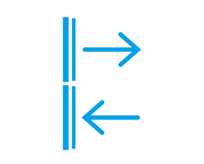 Illustration of horizontal arrow.
