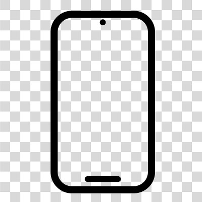 Vector Outline and Silhouette Icon, Smartphone, at