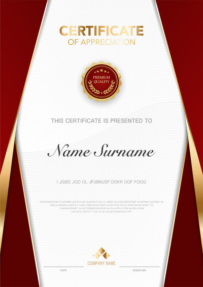 diploma certificate template blue and gold color w