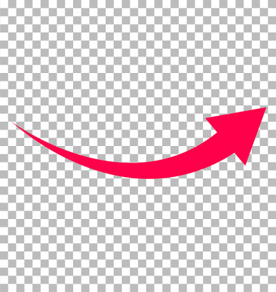red arrow icon on transparent background. flat sty