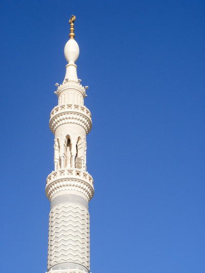 沙特阿拉伯麦地那的Al-masjid Al-nabawi宣礼塔