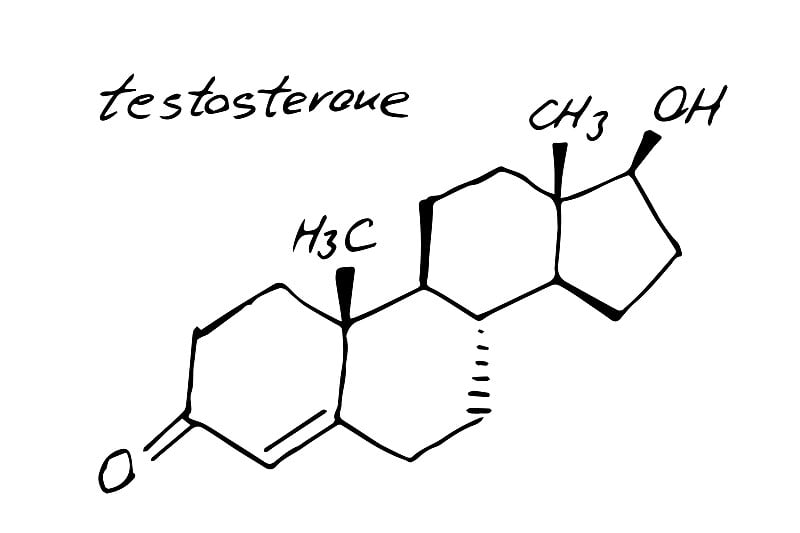 Testosterone Chemistry Molecule Formula Hand Drawn