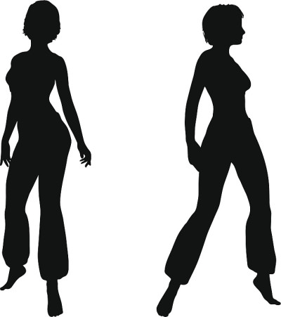 舞者的女性剪影