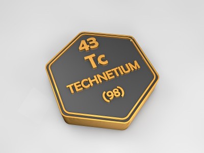 锝- tc -化学元素周期表六角形三维渲染