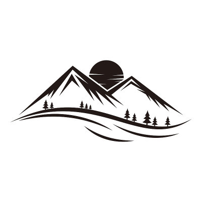 抽象向量景观自然或户外山景剪影