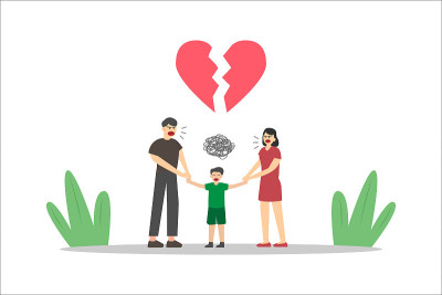 一对为了带走儿子而争吵的夫妻