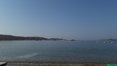 冈贝，博德鲁姆爱琴海海湾和海滩的全景