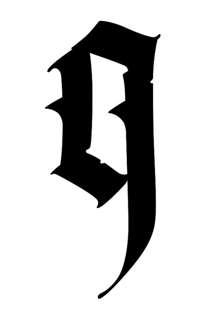 字母q是哥特式的。向量。字母表。该符号被隔离在白色背景上。书法和刻字。中世纪的拉丁字母。公司的标志。