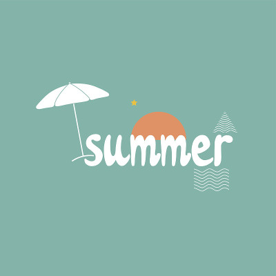 夏季手写字母字