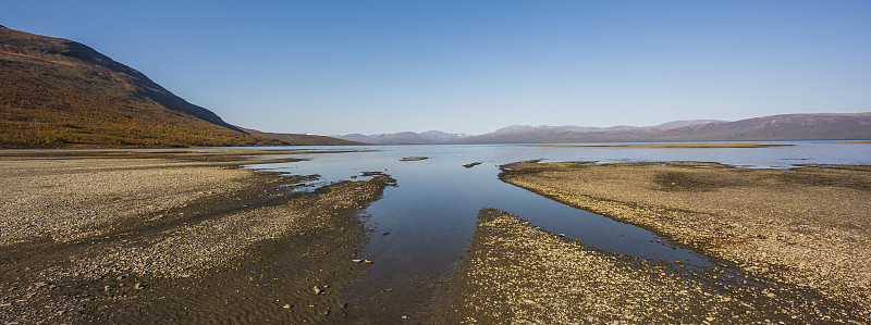 风景与Tornetrask湖，Norrbotten，瑞典