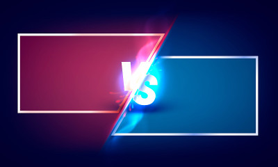 对游戏封面，旗帜运动vs，团队概念。矢量图