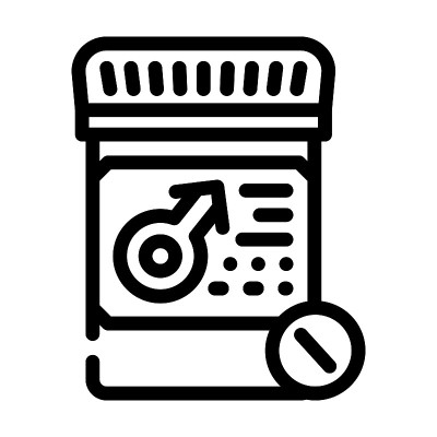 效力药丸线图标向量插图黑色