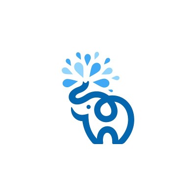 象水泼水节矢量插图