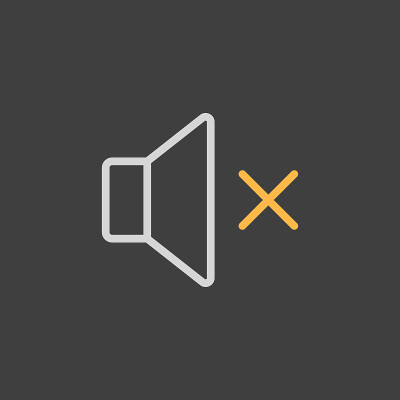 声音打开，关闭图标在黑暗的背景。静音按钮