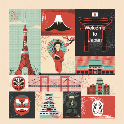 日本旅游元素集