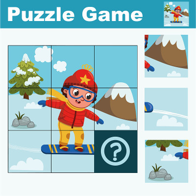 Puzzle education game for preschool children.