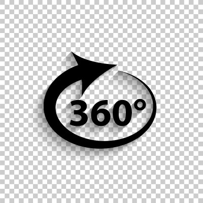 360度-黑色矢量图标阴影