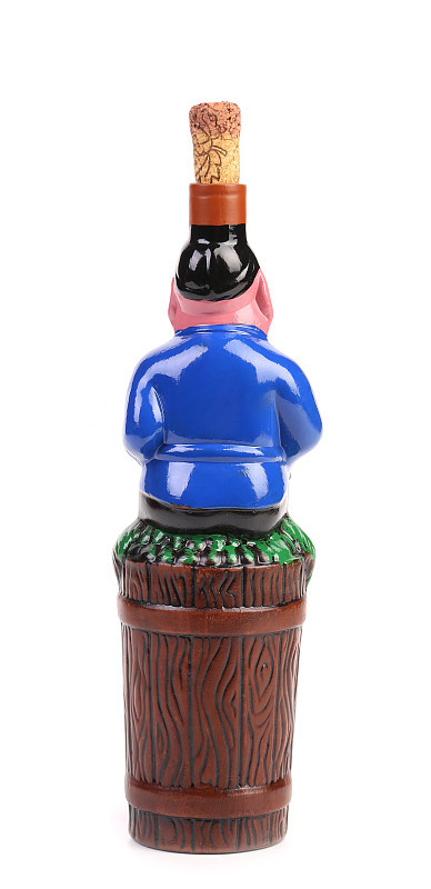 纪念品酒。人迫切的葡萄。