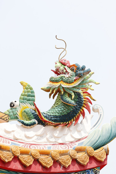 龙鱼结合，中国雕塑。