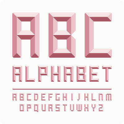 的字母。向量字母表粉红色。