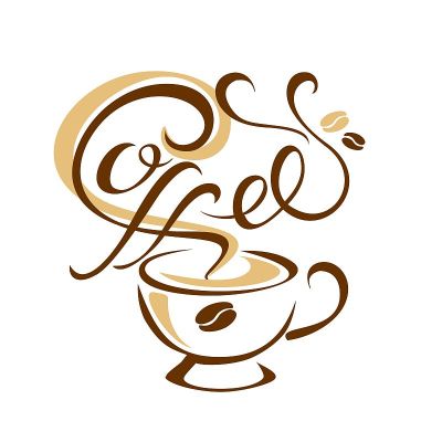 咖啡。刻字。设计。手工绘图。