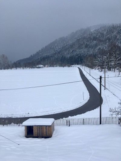 漫步在上巴伐利亚白雪覆盖的小路上。