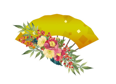 日本冬花折扇