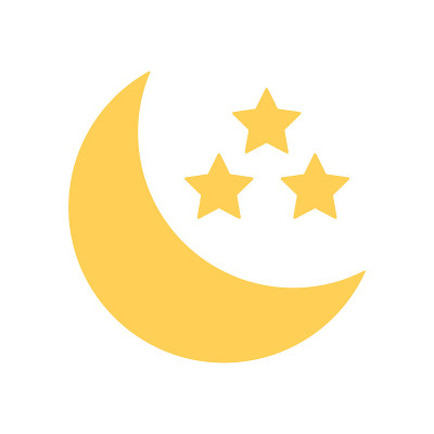 新月和星星图标设置。向量。