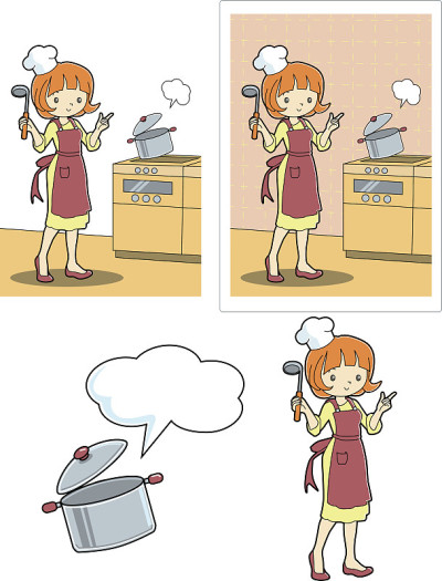 一个烹饪的母亲。