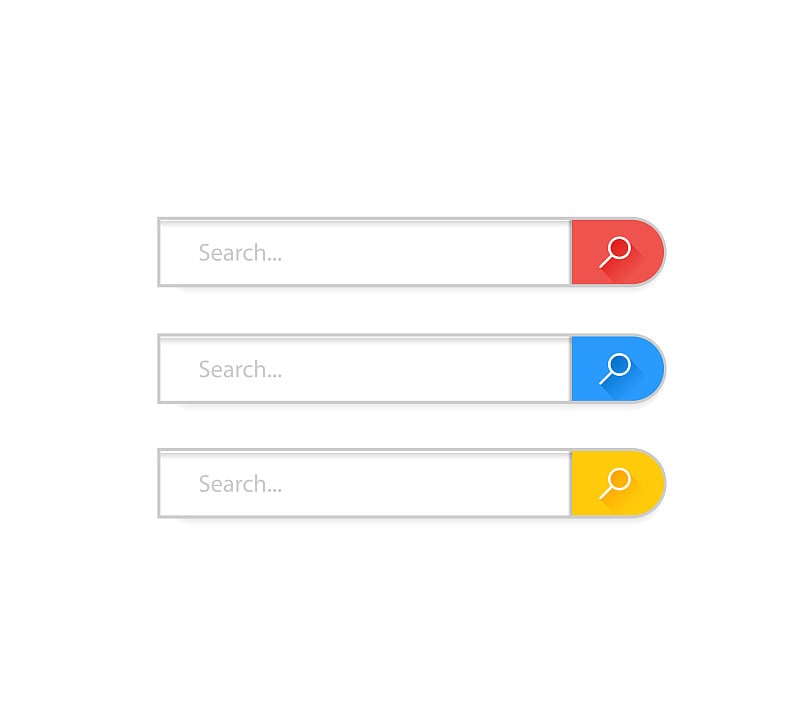 搜索栏矢量模板的互联网搜索设计。矢量插图。