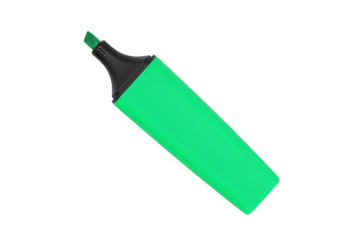 白板上的绿色标记孤立在白色背景上