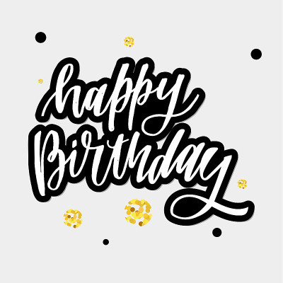 Happy birthday hand drawn vector lettering design 