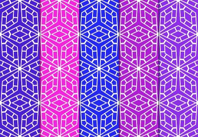 Set of Seamless Geometrical Pattern. Vector Illust
