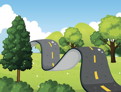 公园里崎岖不平的道路