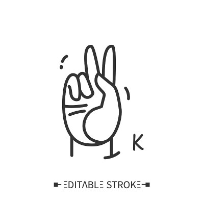 手势显示字母K线图标。可编辑的