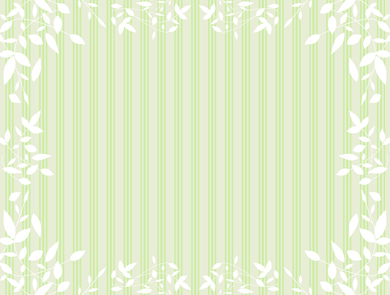 frame of green leaves with striped backdrop