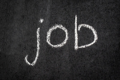 黑板上用粉笔写的“job”这个词