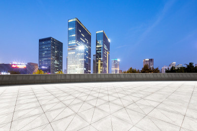 现代建筑的空砖地板