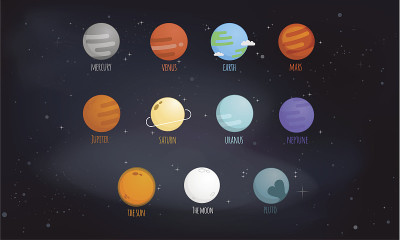 太阳系矢量图