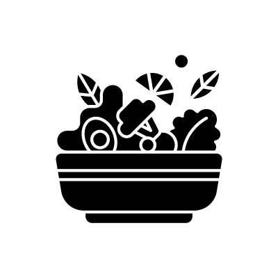 沙拉黑色字形图标