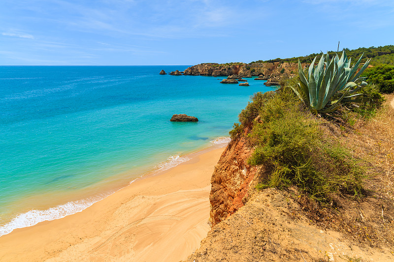 Praia da Rocha海滩的景色